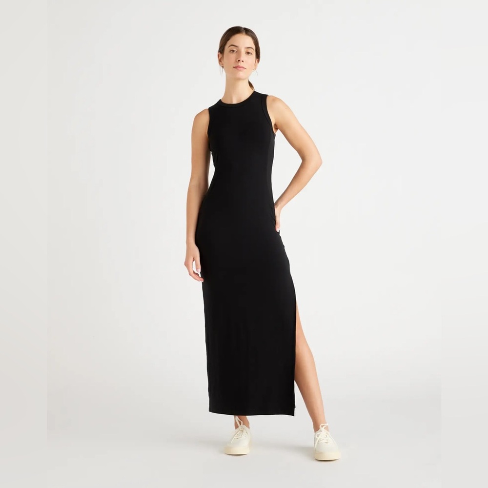 Quince Tencel Jersey Tank Maxi Dress -Black